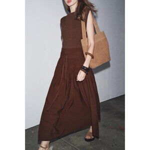 ZARA CONTRAST GATHERED DRESS